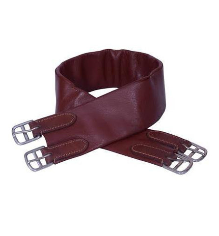 Three Folded Leather Girth - Export quality